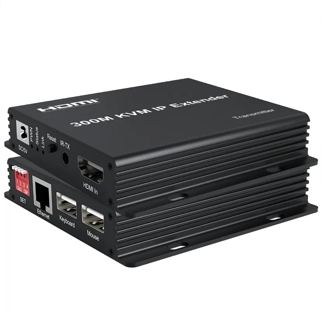 ETZIN 300M IP HDMI KVM Extender over Rj45 cat5e/6 HDMI Ethernet Video Extension Muitlpoint Cascade Extender support via Network Switch