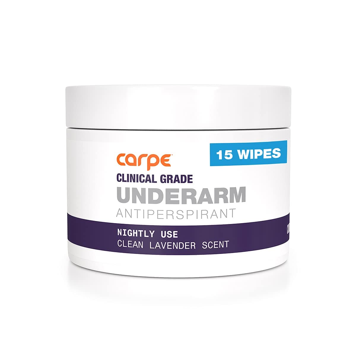 Carpe Clinical Grade Underarm Wipes - New, Unrivaled Antiperspirant Wipes For Armpit Sweat Prevention. Combat Sweat, Block Excessive Sweating, & Help Control Hyperhidrosis.15 Anti Sweat Wipes.