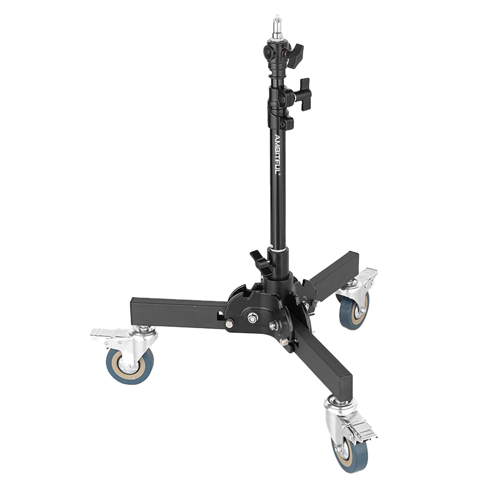 AMBITFUL Heavy Duty Light Stand with Casters, 21-31.9" Photography Tripod Stand with Adjustable Height -Foldable Design & 3 Locking Casters for Studio/Low-Angle Shooting, Softboxes & Studio Lights