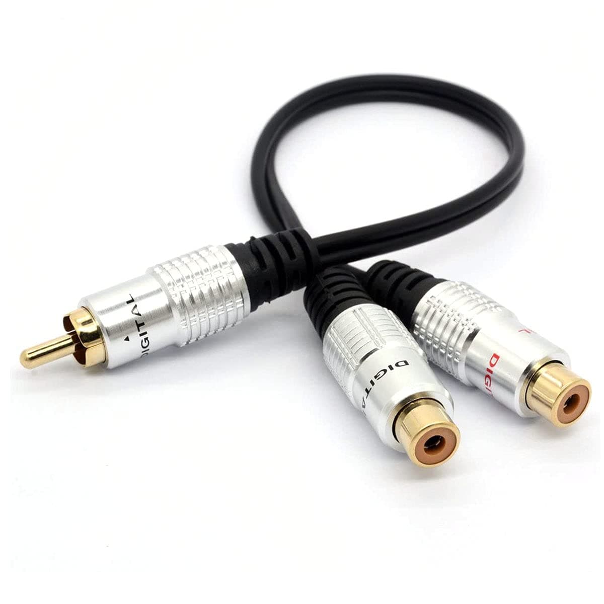 RCA Male to 2 Phono Female Y Splitter Cable Adapter Cord, 0.3 Metre