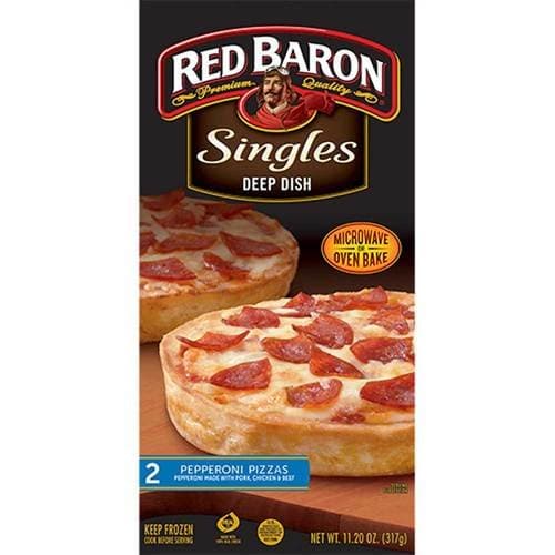 Red Baron Deep Dish Single Pepperoni Pizza, 12 Ounce -- 12 per case.