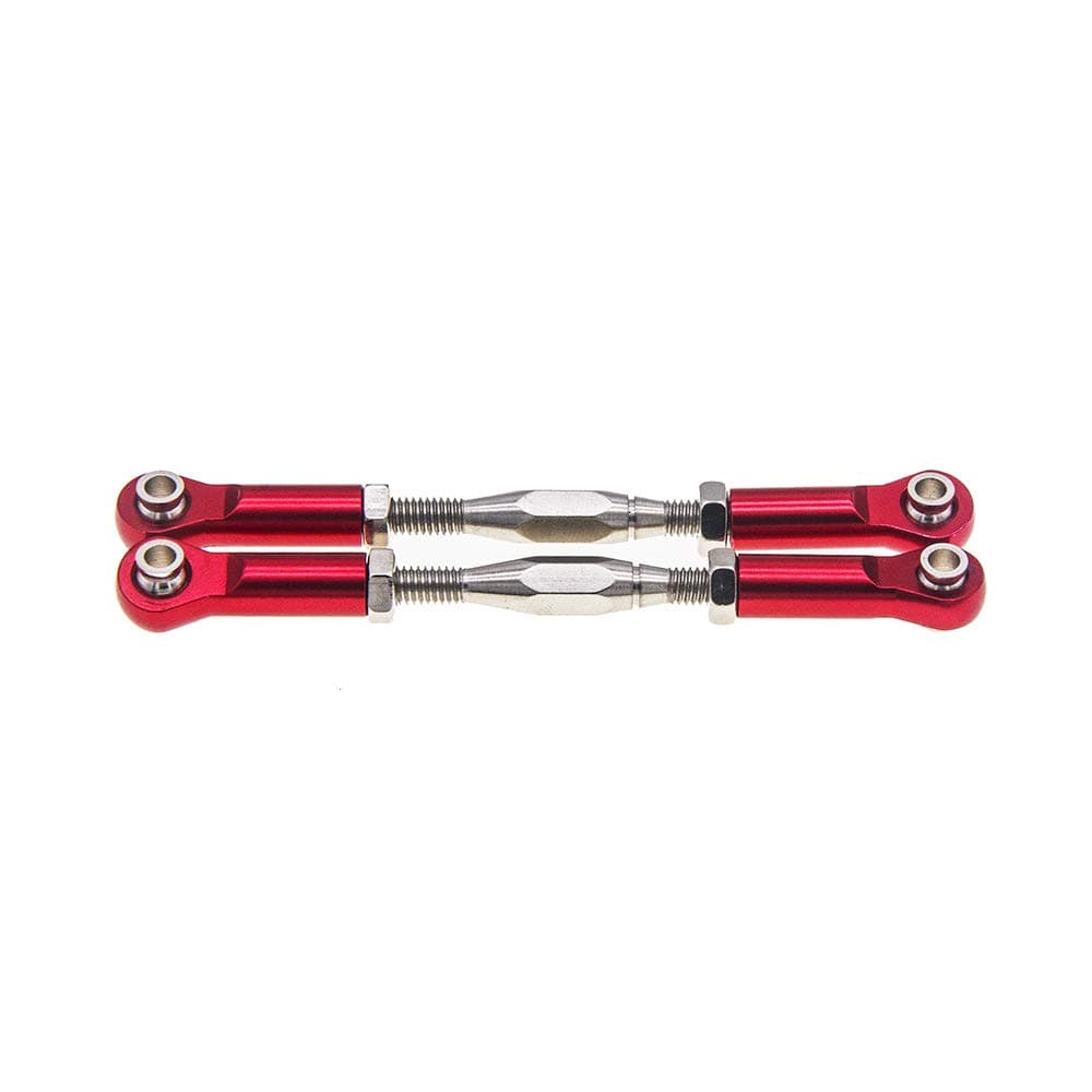 2pcs Machined Metal Front Rear Servo Camber Link Steering Linkage Rod Turnbuckles for 1/10 Traxxas Slash 4x4 5807 Stampede RC Car Upgraded Parts (Red)