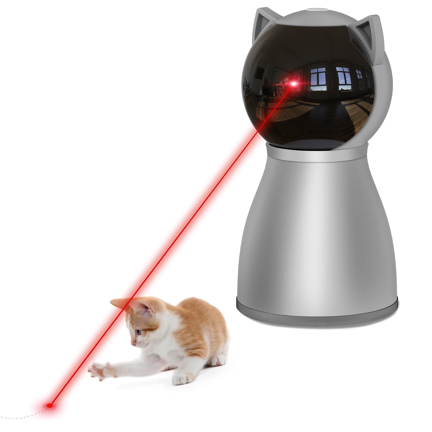 YVE LIFE Laser Cat Toys for Indoor Cats,The 4th Generation Real Random Trajectory Motion Activated Rechargeable Automatic Cat Laser Toy,Interactive Cat Toys for Bored Indoor Adult Cats/Kittens (Gray)