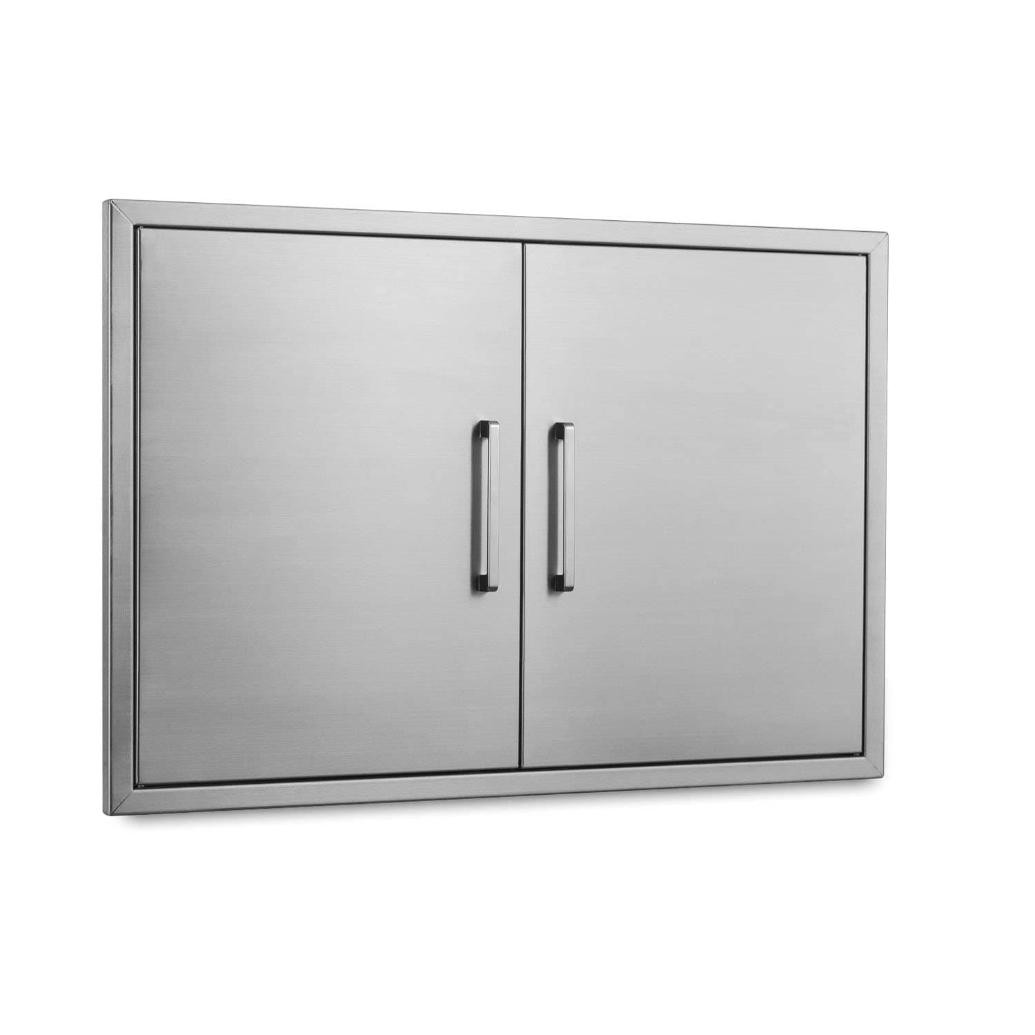 Outdoor Kitchen Doors- 30" W x 21" H - Stainless Steel BBQ Double Access Door,Flush Mount for Outdoor Kitchen and BBQ Island
