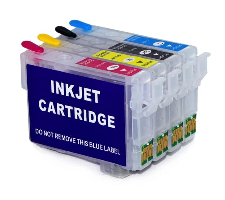 4 Refillable Ink Cartridges with Auto Reset Chips T16XL Compatible with Epson WF-2010, WF-2110, WF-2510, WF-2520, WF-2530, WF-2540, WF-2630, WF-2650, WF-2660, WF-2750, WF-2760