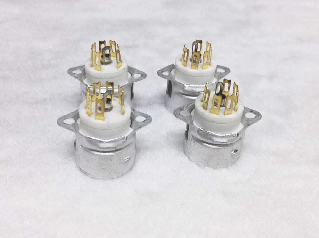 4PCs 7-pin Vacuum Tube Gold plated Ceramic Sockets for 6Z4/EAA91/EC92 6J1