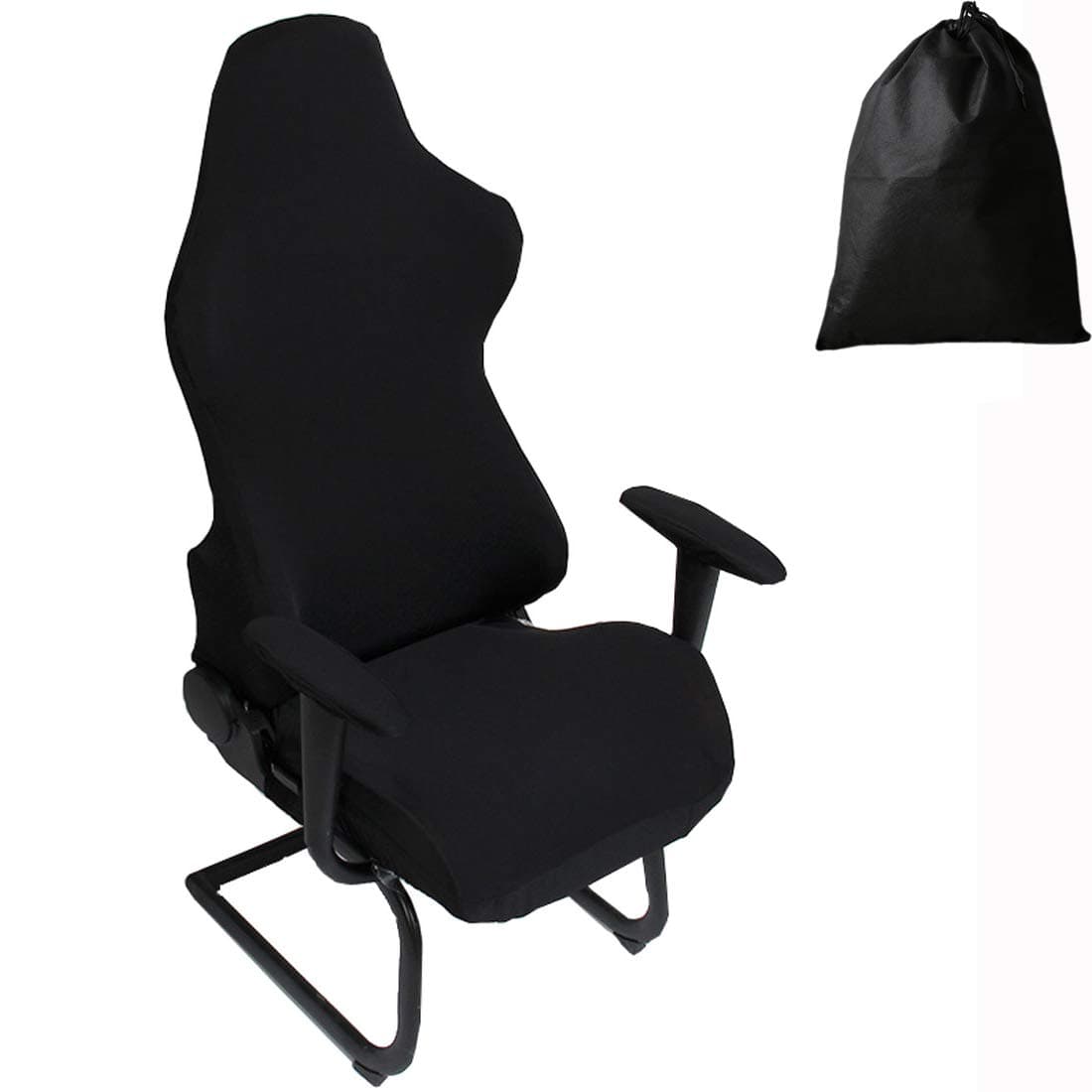 Office Computer Game Chair Cover Armchair Gaming Chair Stretch Protector Slipcover Arm Rest Cover (Black)