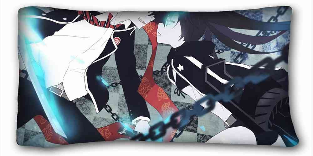 Custom ( Anime Black Rock Shooter ) Pillowcase Cushion Cover Design Standard Size 20x36 inches One Sides suitable for California King-bed PC-White-27563