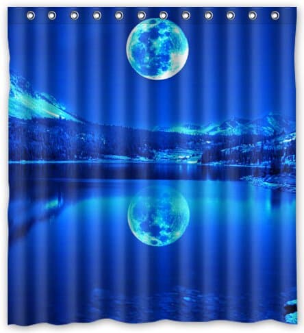 Sea Moon Stars Water-Proof Polyester Fabric (66" x 72" ) Shower Curtain