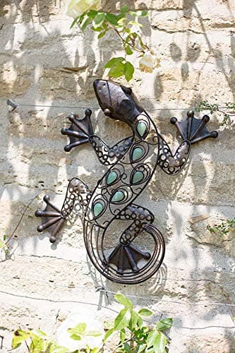 Lizard Metal Wall Art Sculpture with Glow Beads La Hacienda