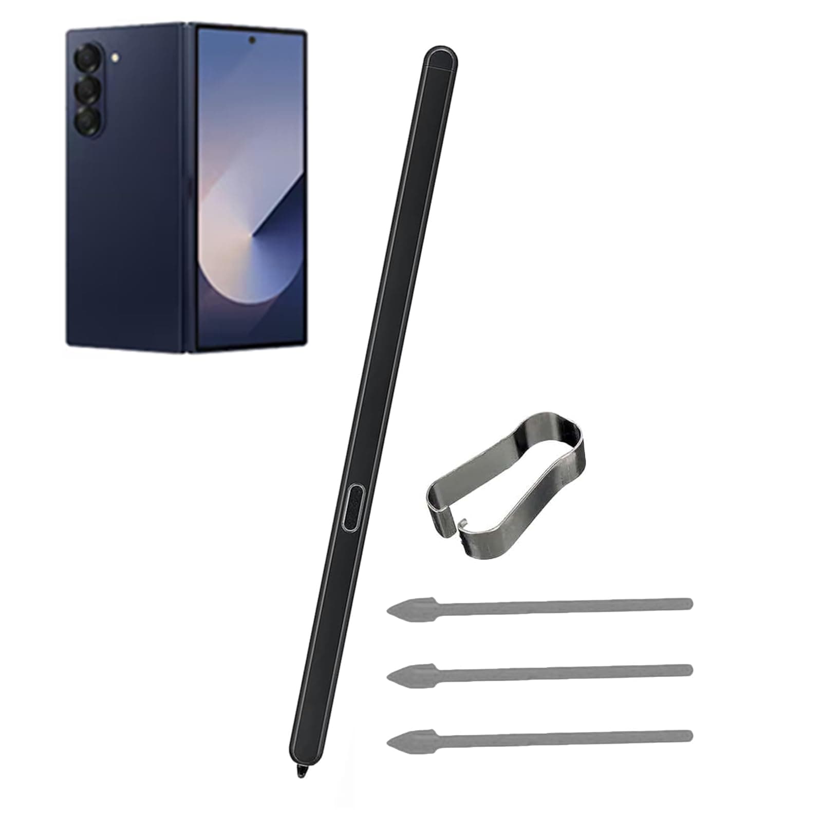 Galaxy Z Fold 6 S Pen Replacement for Samsung Galaxy Z Fold 6 Stylus Pen,S Pen Fold Edition for Galaxy Z Fold 6 Stylus Pen Eject Pin Includes (Black)