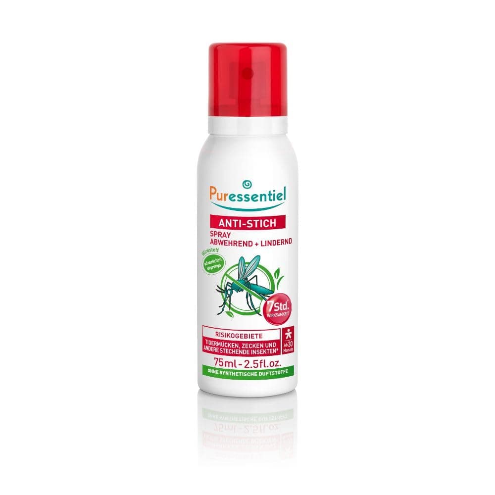 Puressentiel Bite & Sting Repellent & Soothing Spray 75 ml – Mosquito, Insect, Fly, Tick Repellent – Effective Up to 7 Hours – 100% Plant Origin – Deet Free – Child Safe