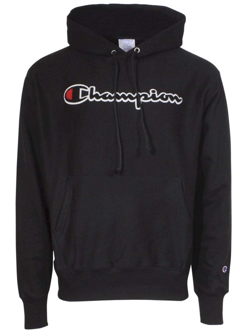 Champion Men's Reverse Weave Pullover, Chenille Script Black