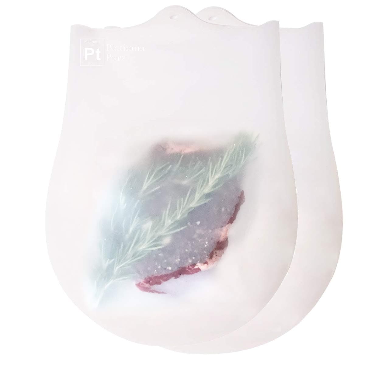 Reusable Sous Vide Bags,Set of 2 BPA Free Bags for Sous Vide Cooking,100% Pure LFGB PLATINUM SILICONE with NO FILLERS,Compatible with all immersion circulators, Gourmia, and more