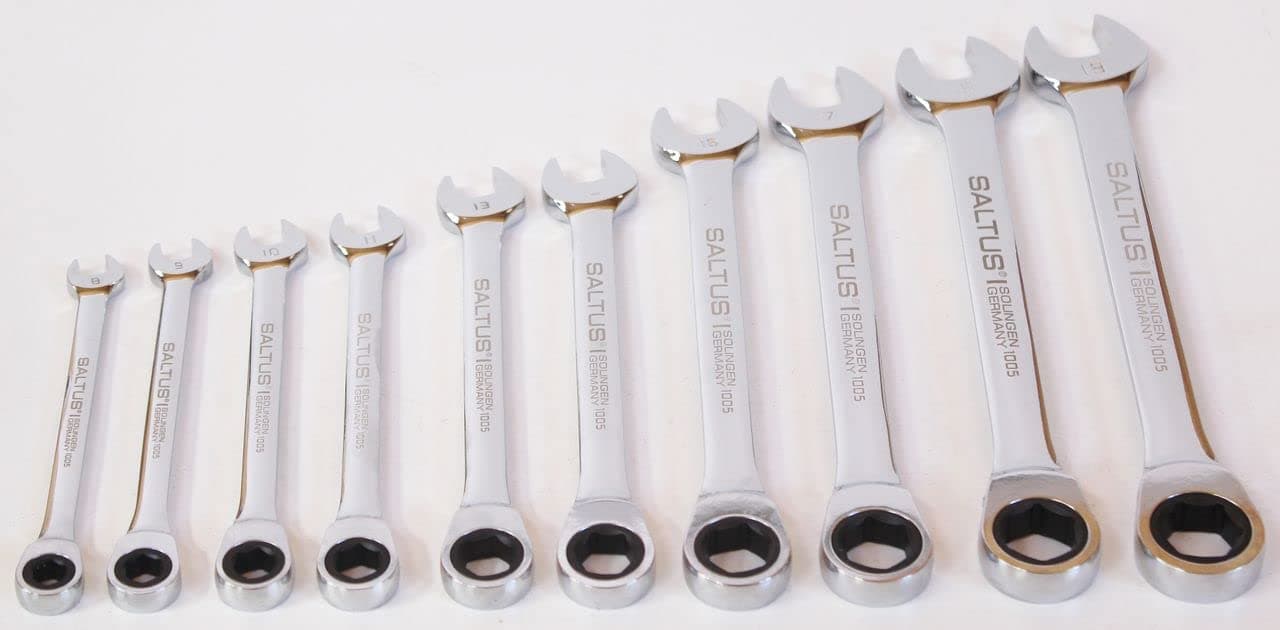 SALTUS 10 pieces Ratchet Ring spanner set professional set 8-19 mm ratchet CV