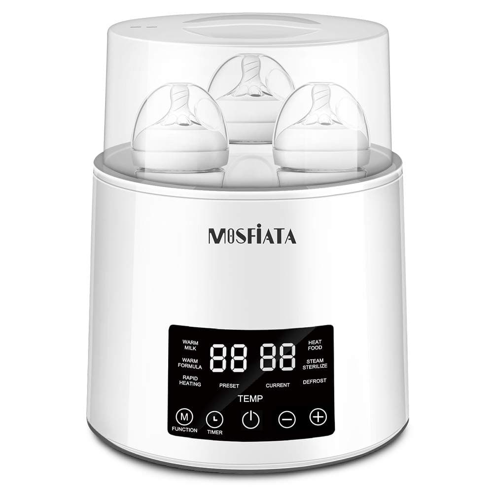 MOSFiATA Baby Sterilisers Bottle Warmer Constant Temperature Baby Steriliser with LED Display,Quick Heating Baby Food and Milk Bottle Sterilizer with Timer,Three Bottles Design Fit for Most Bottles