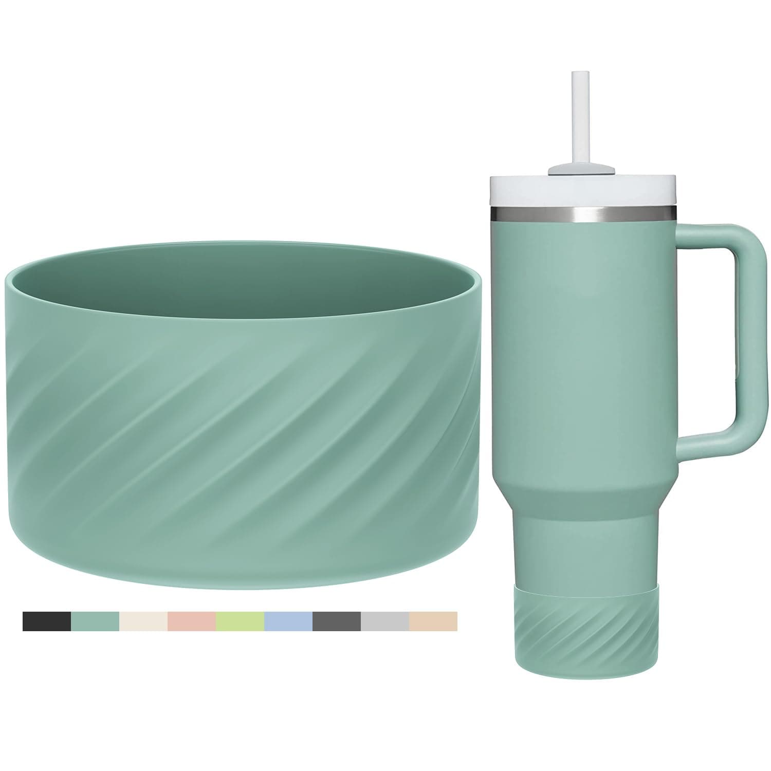 AffuteProtective Silicone Boot for Stanley Quencher H2.0 40 oz & IceFlow Flip 20 oz 30 oz and hydroflask 12-24 oz, Anti-Slip Bottle Bottom Sleeve Cover