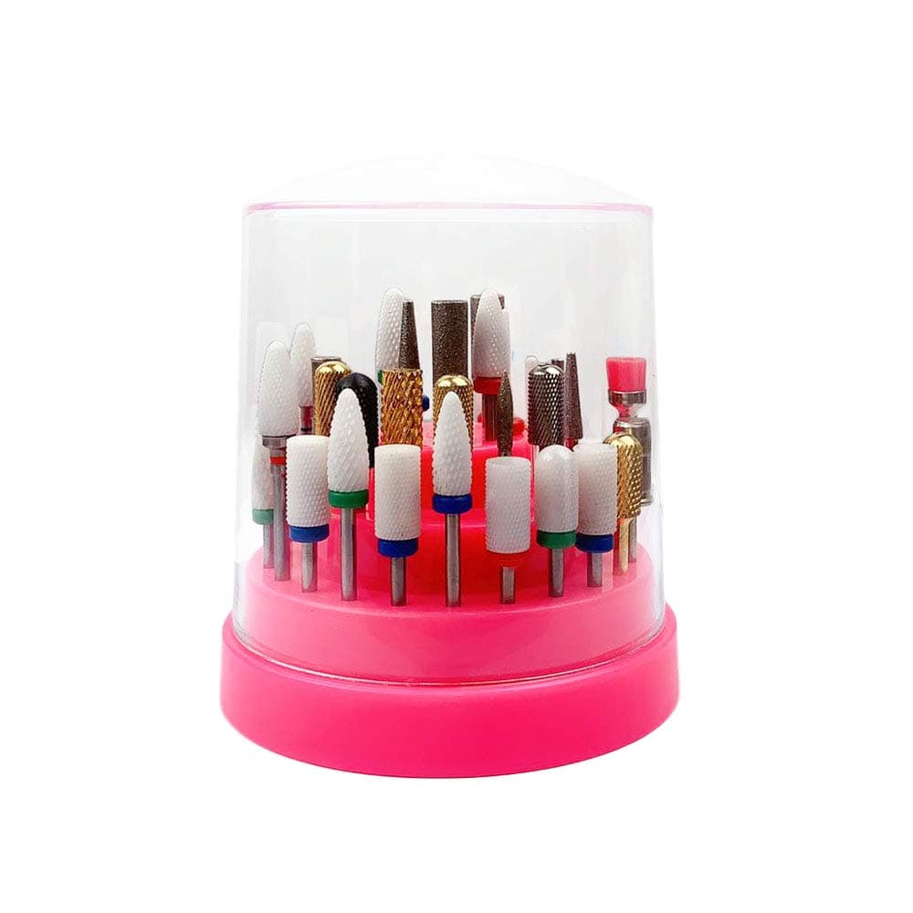FIGHTART Large nail bit holder bit holder display table nail drill bit storage box 2024 48 hole Nail Tool acrylic cover (not inlcude drill bit)