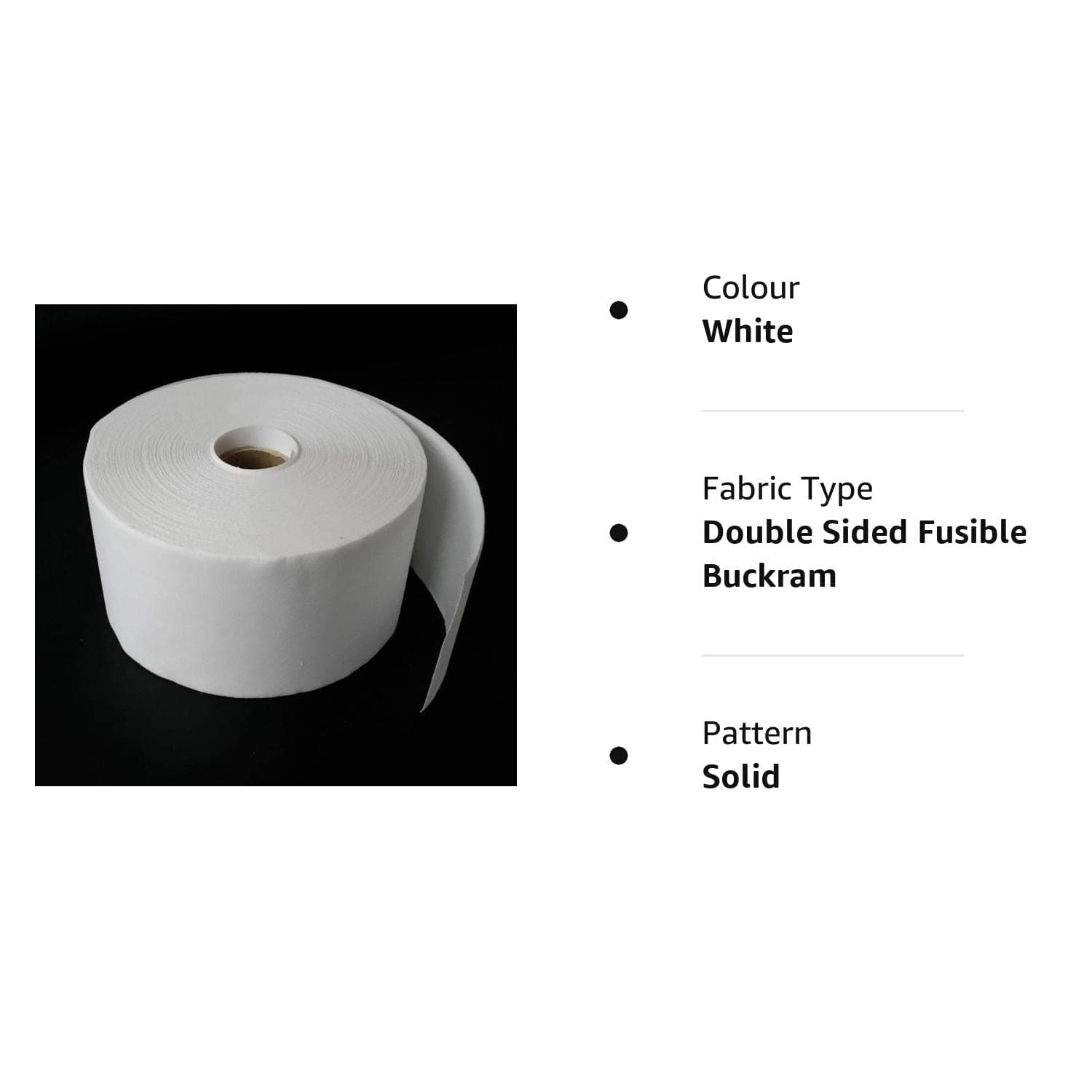 Iron-On Double Sided Fusible Buckram Stiffener in 4 5 6 12 Inch Wide Various Lengths Available (5, 6 Inches Wide)