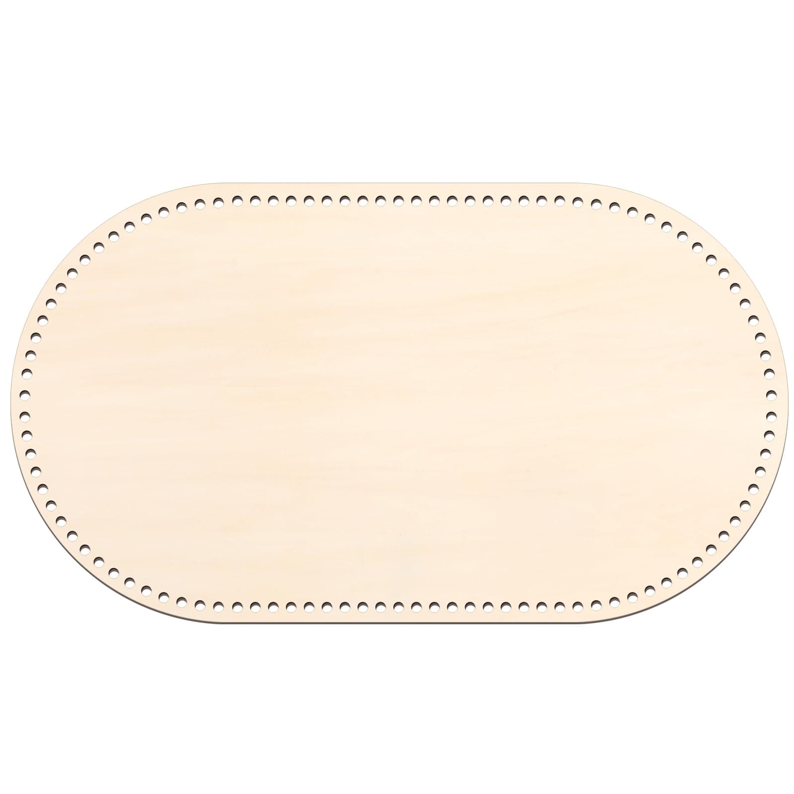 Moses Basket Wooden Bottom 27.56 x 15.75 inch / 70 x 40 cm Oval Natural Wood Base Shaper DIY Crochet and Knitting Woven Craft Home Decoration (Base Only) Hole: 1cm
