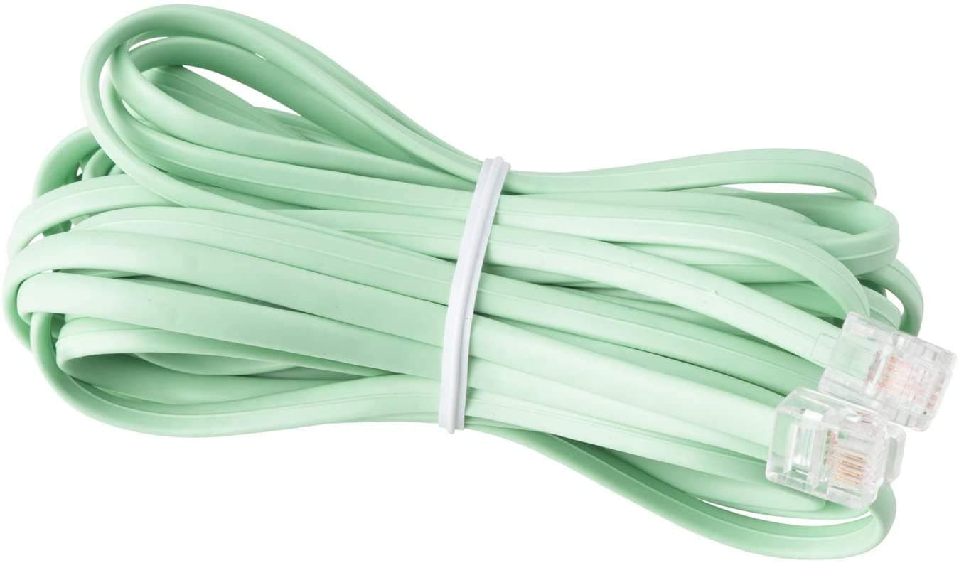 iSoHo PhonesPhone Cord for Landline Phone – Tangle-Free, Handset Curly Telephones Land Line Cable – Easy to Use + Excellent Sound Quality for Home or Office 15ft Long - Color Earth Day Green