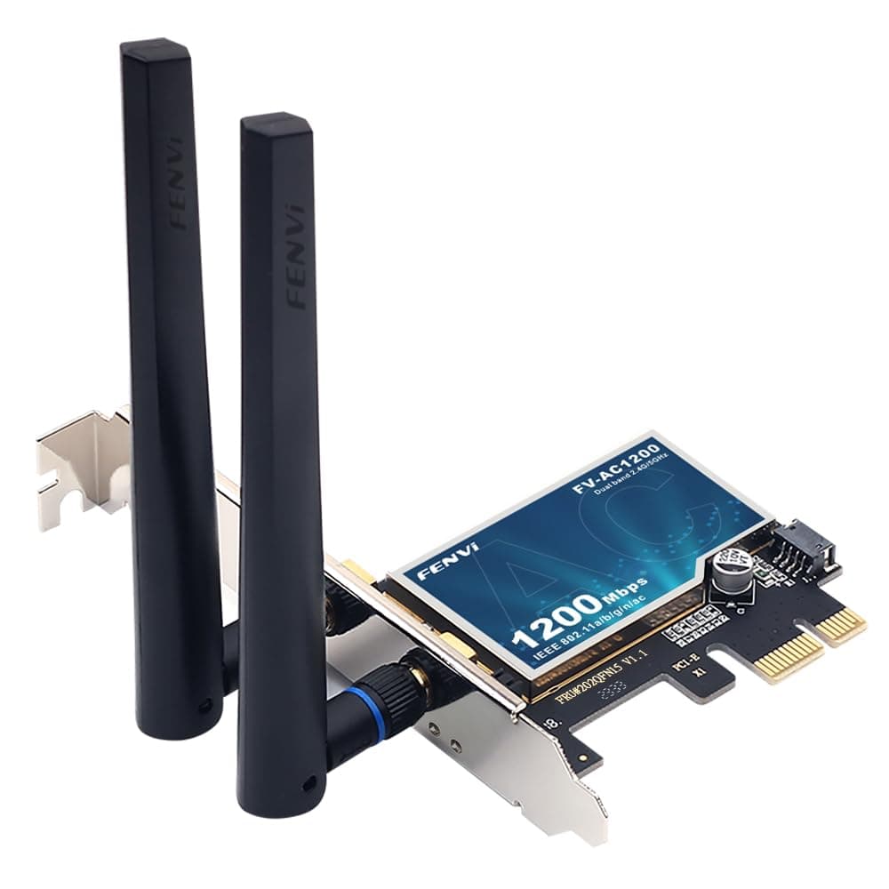 FENVI AC1200 Wireless WiFi PCIe Card for Desktop PC, Dual Band 2.4GHz & 5GHz with Bluetooth 4.0, Low Profile Bracket, Windows 11/10/8/7 Compatible with Gaming, Streaming, Home Office