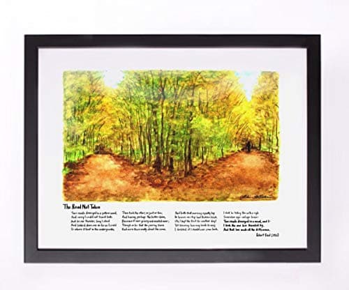 "The Road Not Taken" in vivid watercolors