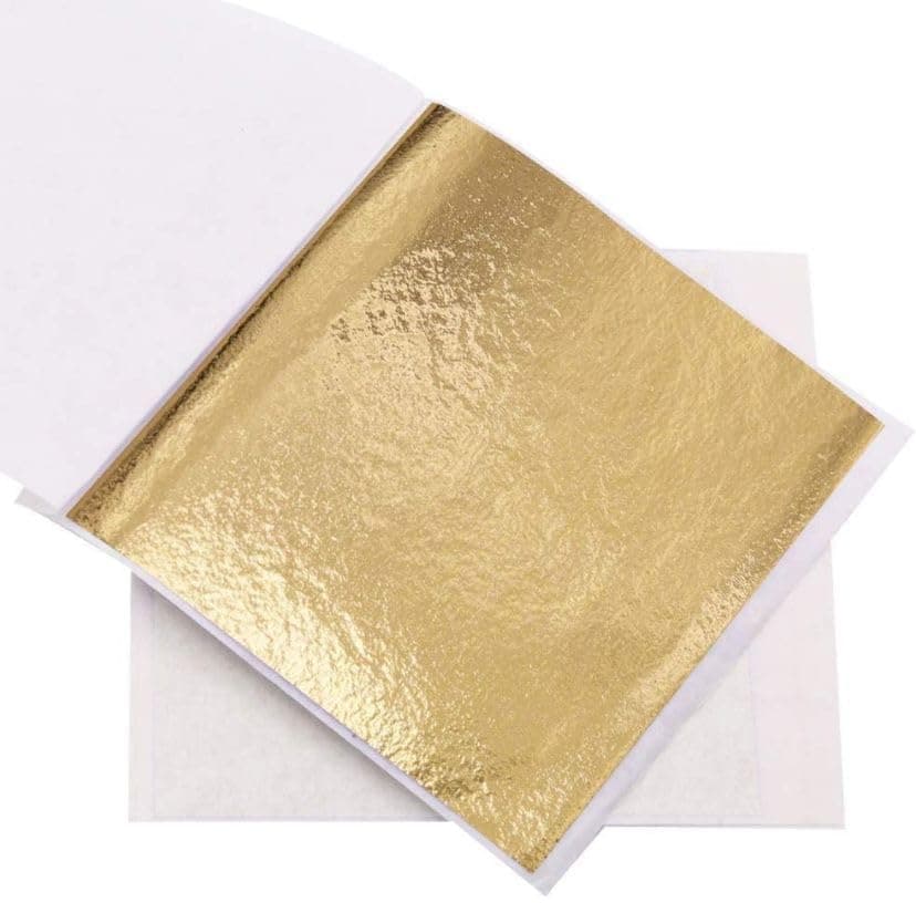 Gold Leaf (Imitation Gold Foil) for Art Crafts Decoration Gilding Crafting Frames 100 Sheets Size 3 inches by 3 inches