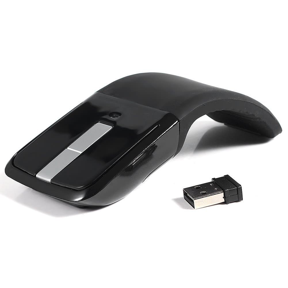 Arc Touch Wireless Optical Foldable Mouse 2.4GHz USB Mice (black)