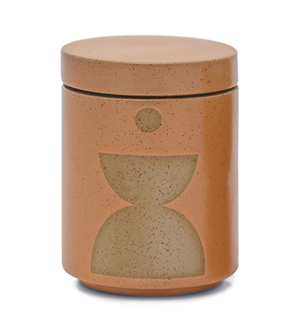 Paddywax Scented Candles Form Collection Artisan Candle in Textured Ceramic Vessel, 12 Ounces, Wild Fig & Vetiver