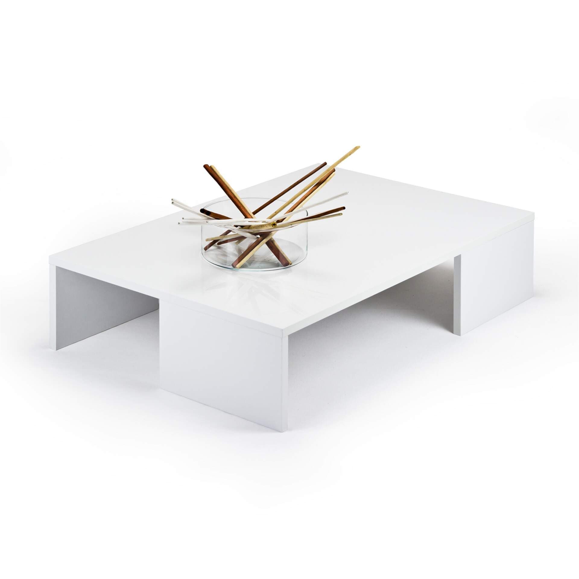 Mobili Fiver, Rachele Coffee Table, Wood, white gloss, 90 x 60 x 21 cm