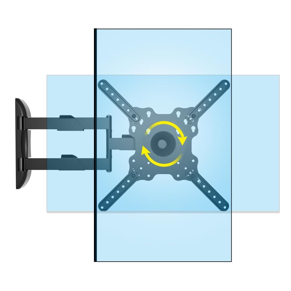 HILLPORT Vertical and Horizontal TV Wall Mount Swivel Tilt Rotate Arm Fits Most 32-50 inch LED LCD Flat Curved Screen, Full Motion 90 Degree Bracket, Max VESA 400x400mm Up to 44lbs DY3255