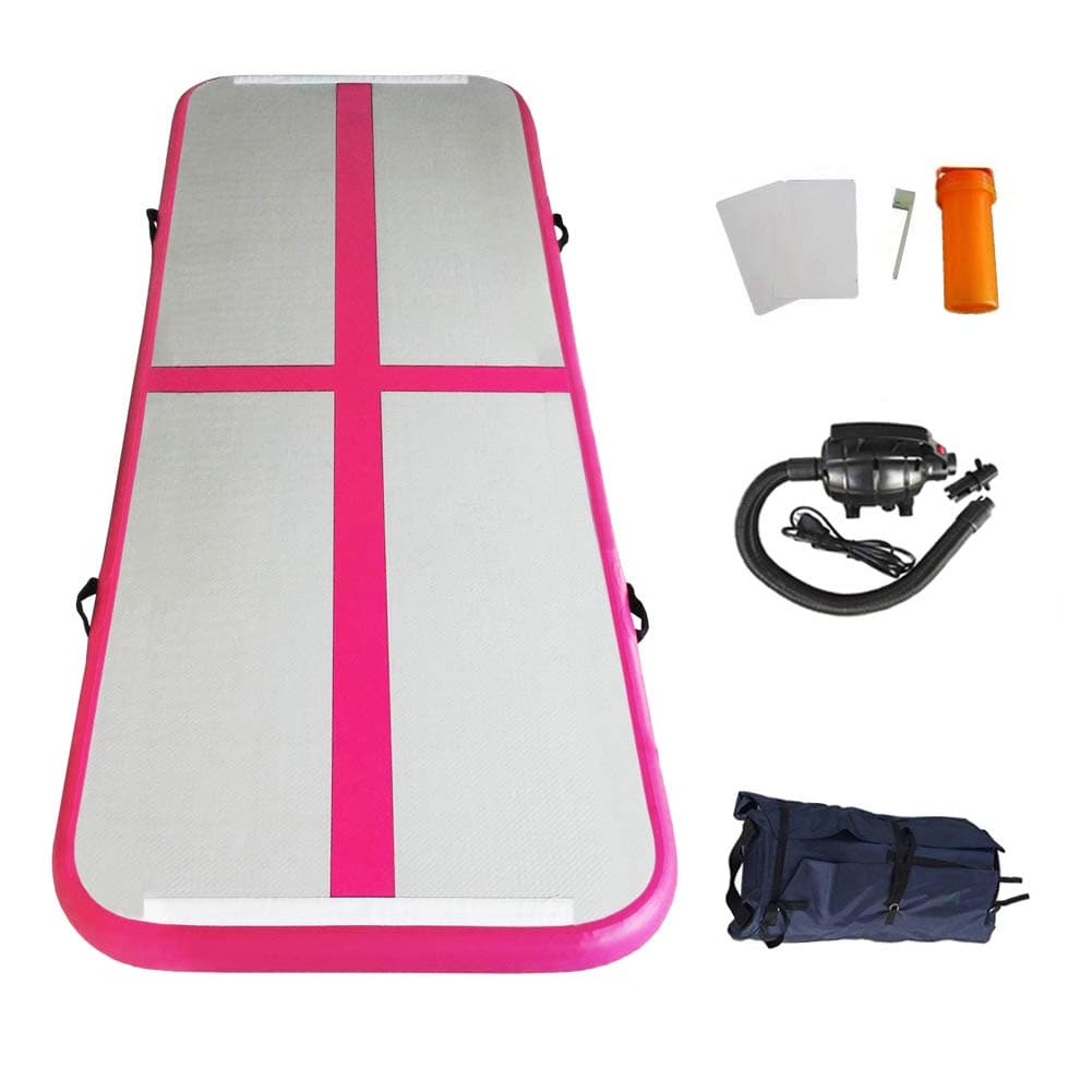 EZ GLAM 10ft/13ft/16ft/20ft Air Mat Tumble Track Inflatable Gymnastics Tumbling Track Mat with Electric Air Pump for Cheerleading/Practice/Beach/Park/Home use