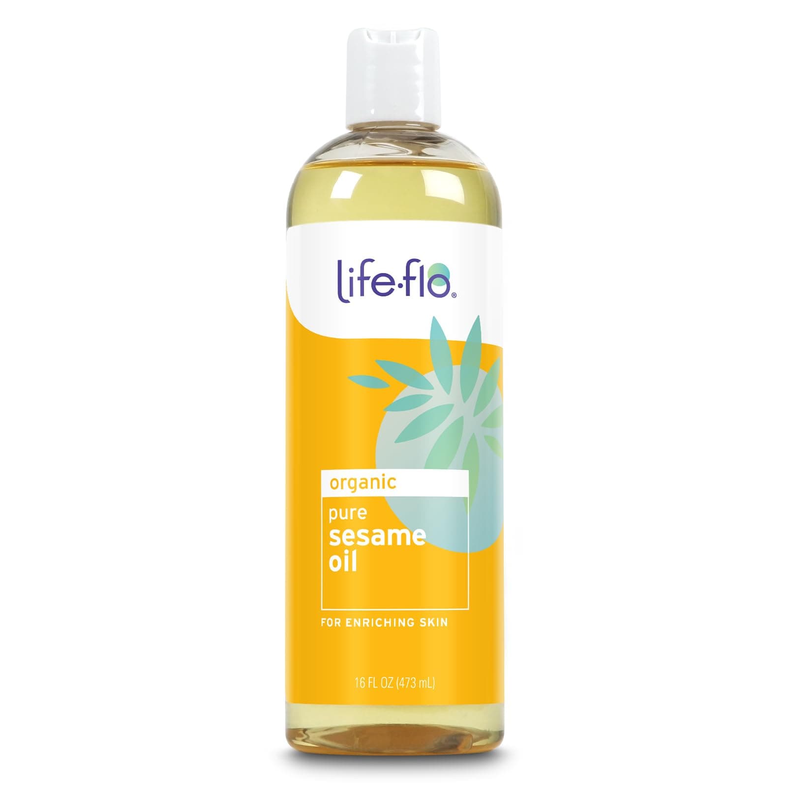LIFE-FLO Organic Sesame Oil - Face and Body Oil - Body Moisturizer and Nutrient for Dry Skin Care - Ideal for Massage - Extracted from Organic Sesame Seeds - 60-Day Guarantee - 16oz