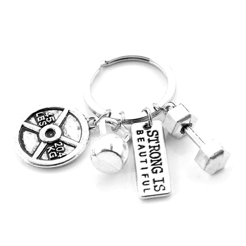 judao0050 Keychain Dumbbell Kettlebell and Weight Model Fitness Gym Keyring for Bodybuilder Gift for Bodybuilding & Weightlifting Gifts Strength Athletics