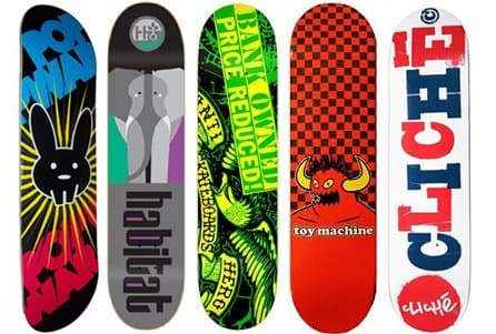 5 Popwar Habitat Anti Hero Toy Machine Cliche 7.75 Skateboard Deck Lot