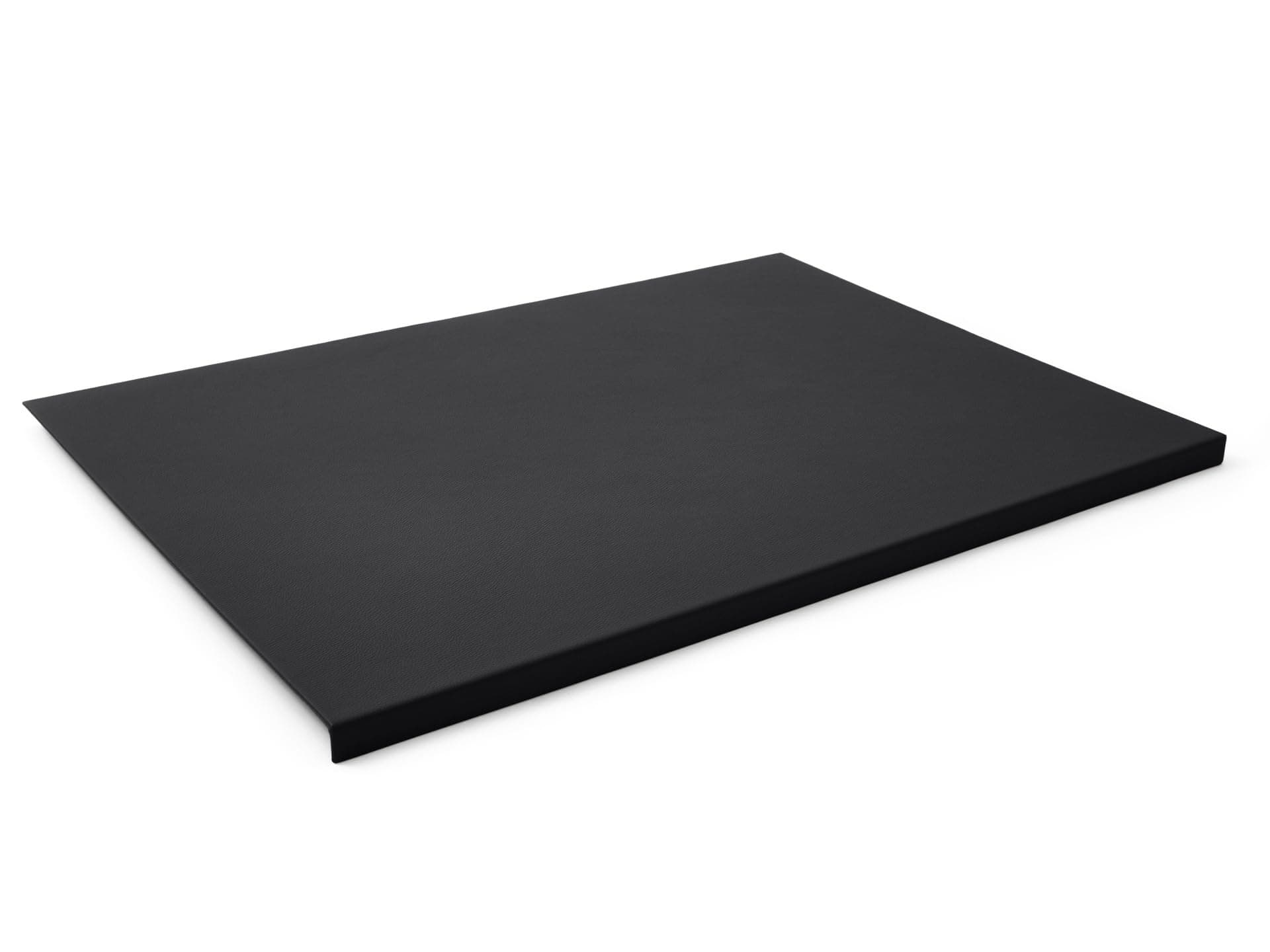 Eglooh - Adamantis - Real Leather Desk Mat Black cm 90x60 - Modern Design, Resistant Core Made of Steel with L-Shaped Forward Profile, Non-Slip Bottom - Made in Italy