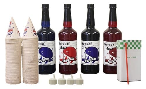 Snow Cone Syrup, Snow Cone Cups and Straws Party Pack