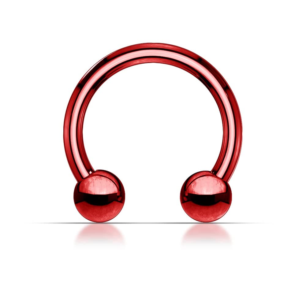 16Gx5/16(1.2x8MM) NEON Anodized Over 316L Surgical Steel Circular Barbell with 3MM Ball Eyebrow Jewelry