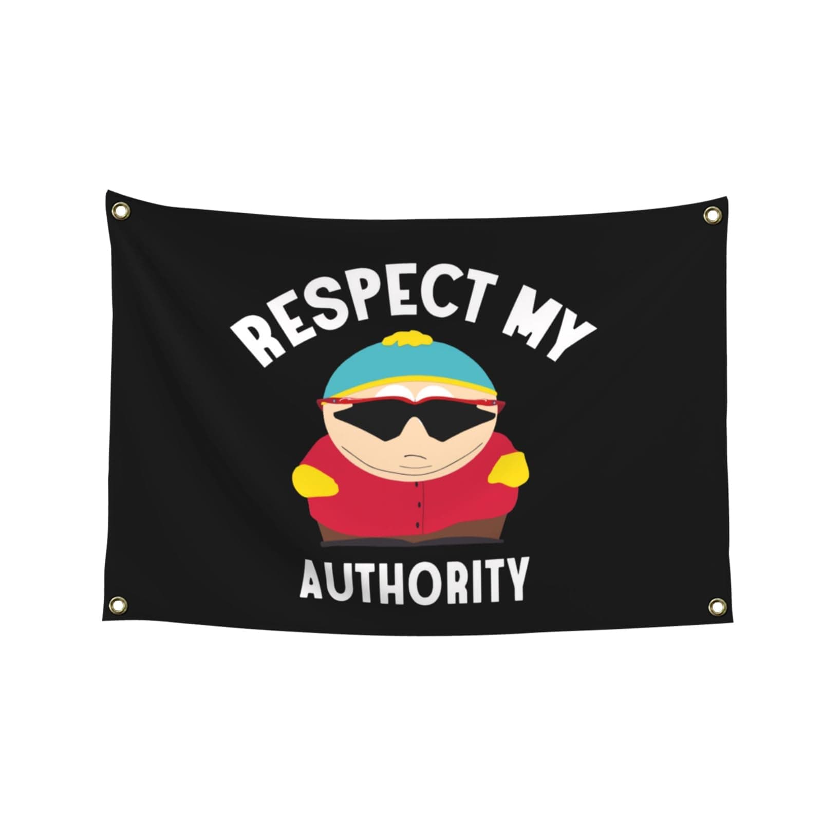 Respect My Authority Flag 3×5 Ft Polyester Banner Meme Funny Flags with Four Grommets for College Dorm Room Wall Decor 36 * 60in Gifts, Black