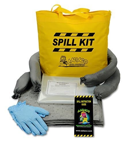 AABACO Universal Spill KIT – 3 Kits - Perfect Spill Kits for Trucks - in Portable High Visibility Yellow Tote Bag –for Spill Response – Chemical Or Oil Containment