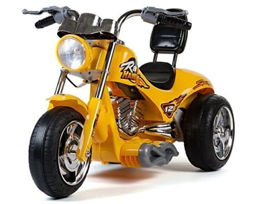 Super Chopper New Red Hawk Motors 12v Kids Ride on Bike / Motorcycle - Yellow