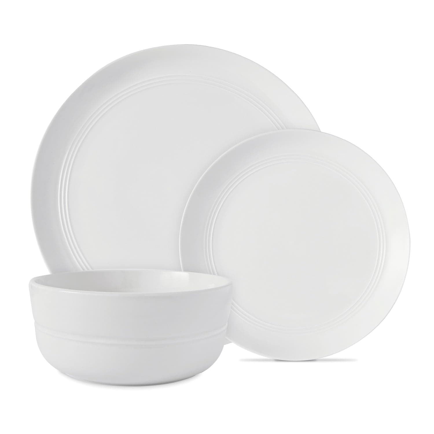 12 Piece Dinnerware Set, Porcelain, White, T867023WHT