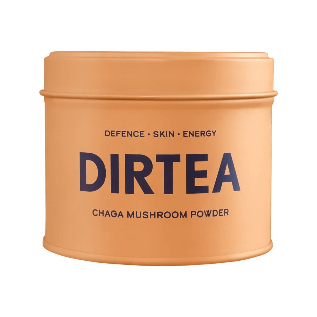 Dirtea Chaga Mushroom Powder, for Defence, Skin & Energy, 1 Tin of Mushroom Powder, 60g, Containing 30 Servings