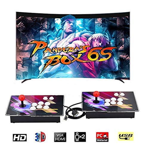 Haberman 1080P Arcade Game Console, 3D & 2D Games 2350 in 1, 2 Players Arcade Game Machine with Arcade Joystick for Home, Support Expand 10000+ Games (Console×2)