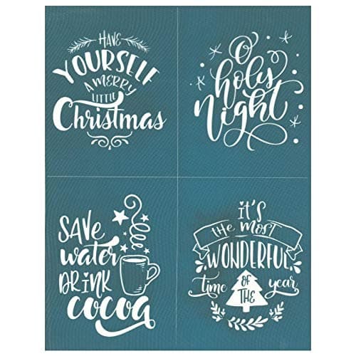 DIY Silk Screen Printing Stencil, "Christmas Quotes Collection" Holiday Design for Fabric, Wood, Ceramic, T-Shirts, Chalkboards, and More! (#284)