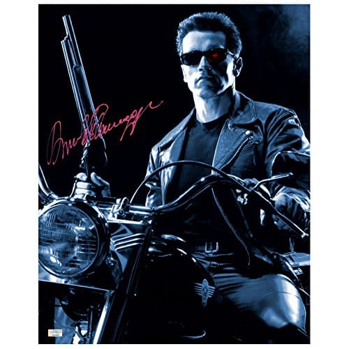 Celebrity Authentics Arnold Schwarzenegger Autographed Terminator 2: Judgement Day 16x20 Harley Davidson Photo