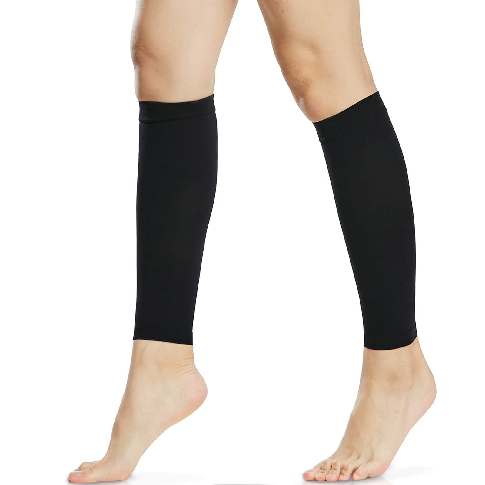 Ailaka 20-30 mmHg Graduated Compression Calf Sleeves Women & Men, Firm Support Footless Compression Socks for Varicose Veins, Shin Splints, Edema, Recovery, Maternity, Cycling, Running, Travel