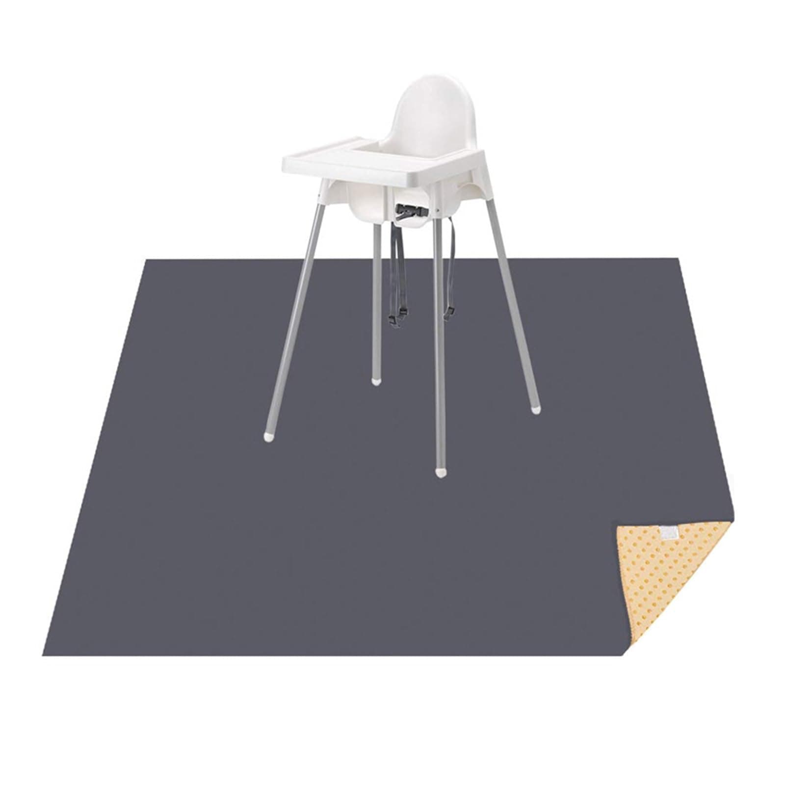 THE WHITE SHOPSplat Mat for Under High Chair/Arts/Crafts, 51" infant non-Slip Food Splash and Spill Mat for Eating Mess, Waterproofing Floor Protector and Table Cloth (Color : Gray)