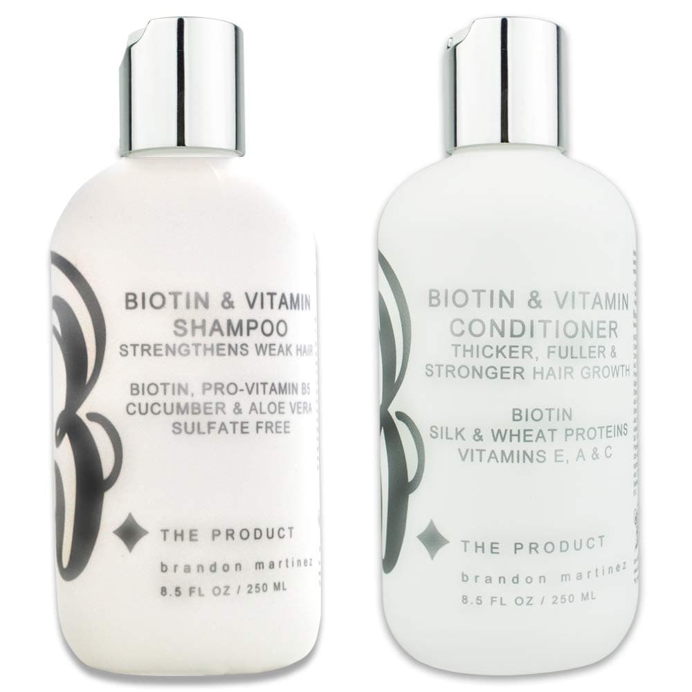 Biotin Vitamin Hair Growth Shampoo & Conditioner SET-(High Potency) Biotin Shampoo + Conditioner Set For Fastest Hair Growth, Vitamins E, A, And C B THE PRODUCT … (8.5oz.)